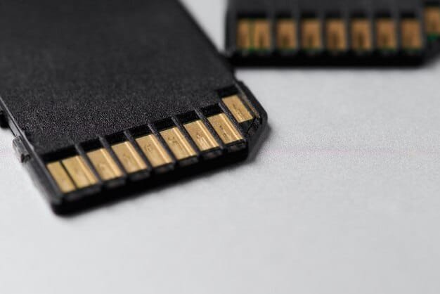 A close-up shot of various microSD cards with clear labels indicating their storage capacity (e.g., 128GB, 256GB, 512GB) and speed class (e.g., UHS-I, UHS-III). The cards are arranged on a neutral background to highlight the technical specifications printed on them.